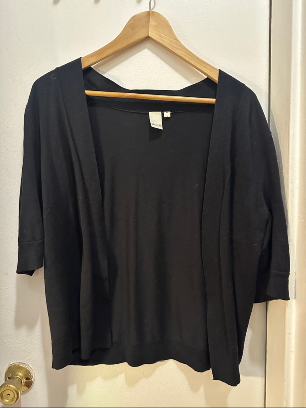 Fiora Open-Front Black Women's Cardigan